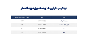 ترکیب دارایی های صندوق نوید‌انصار