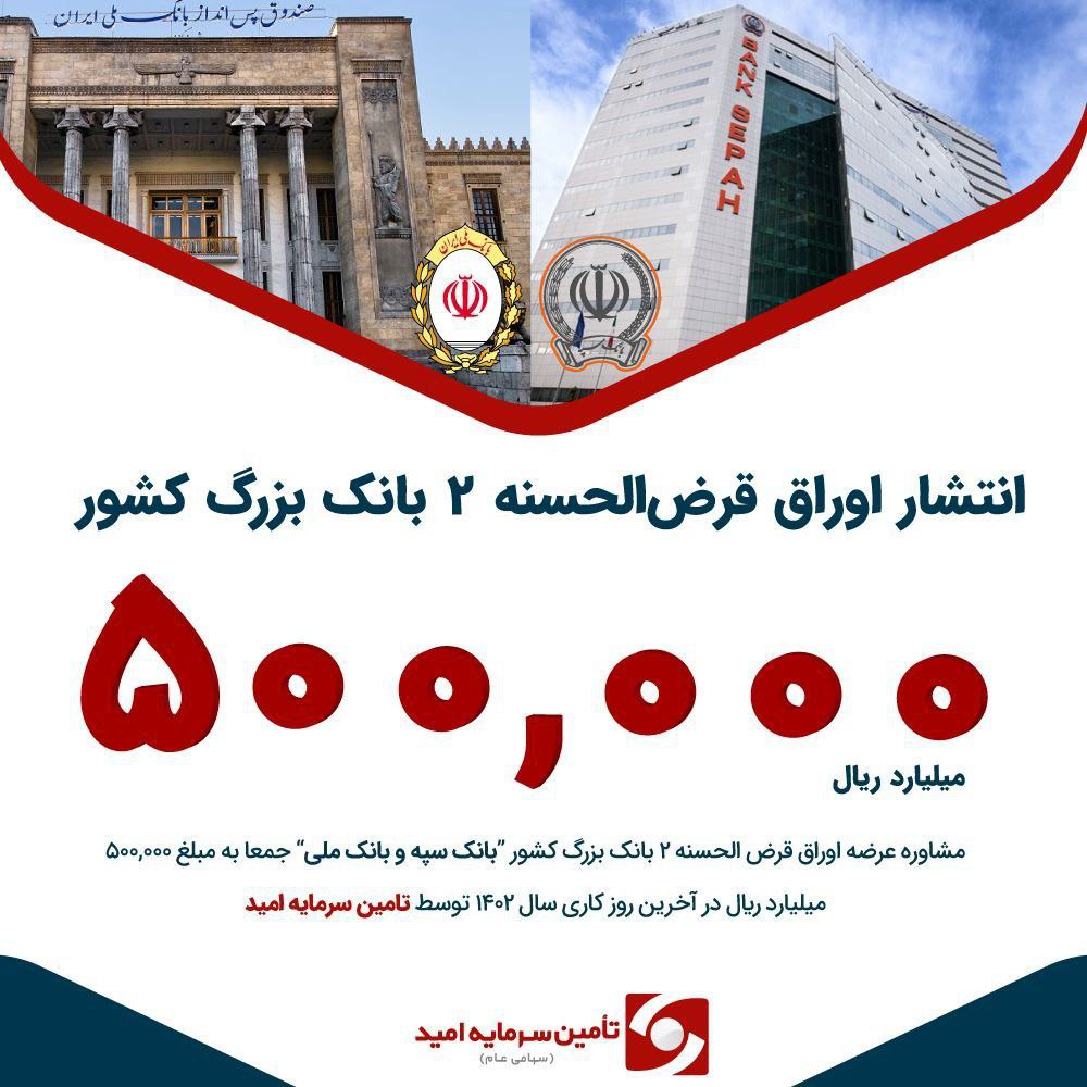 انتشار اوراق قرض الحسنه بانک سپه و بانک ملی